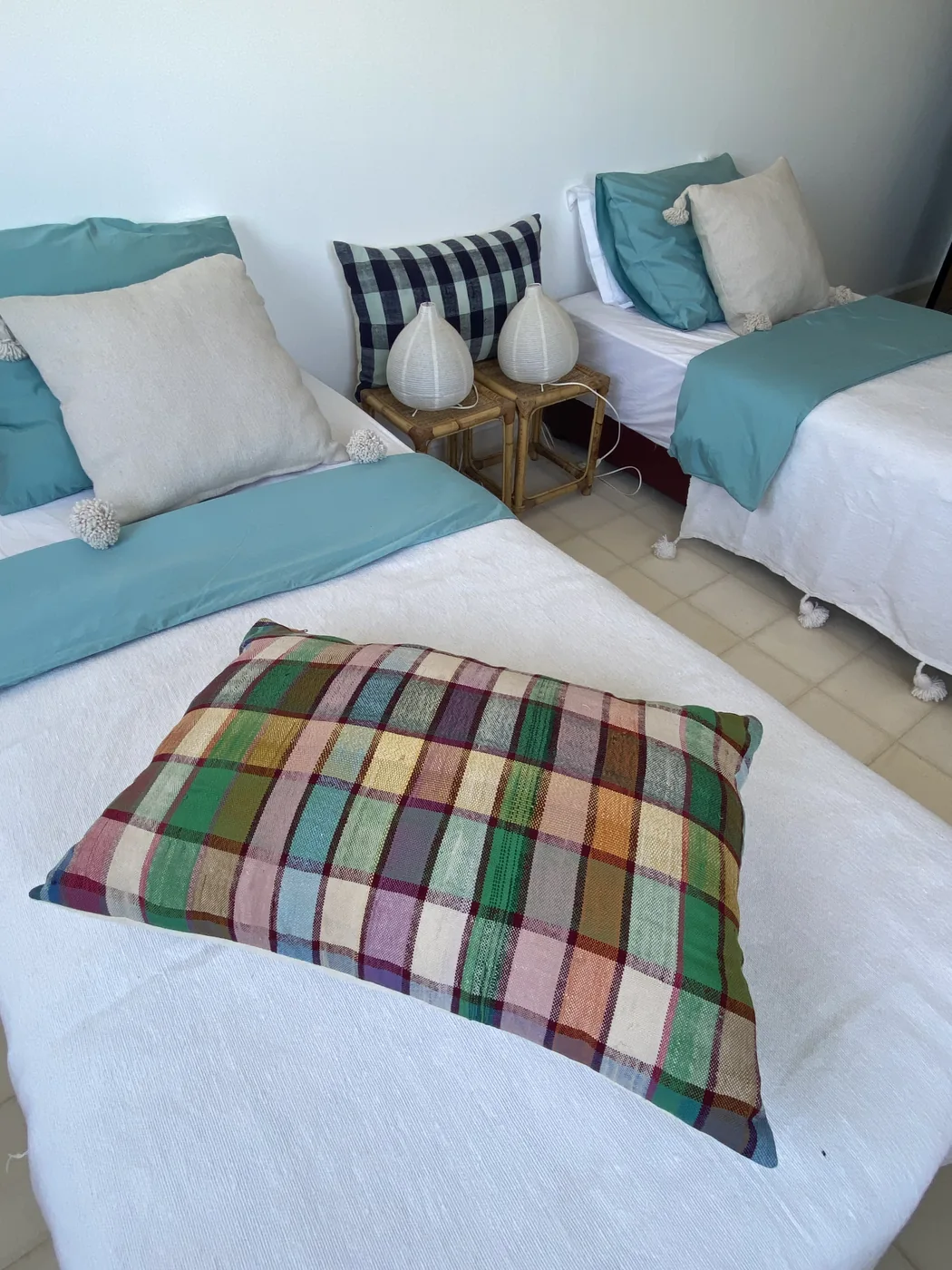 La chambre turquoise et ses deux lits