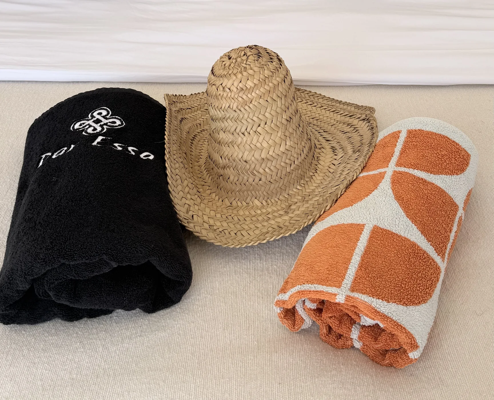 Linge et accessoires préparés pour les voyageurs